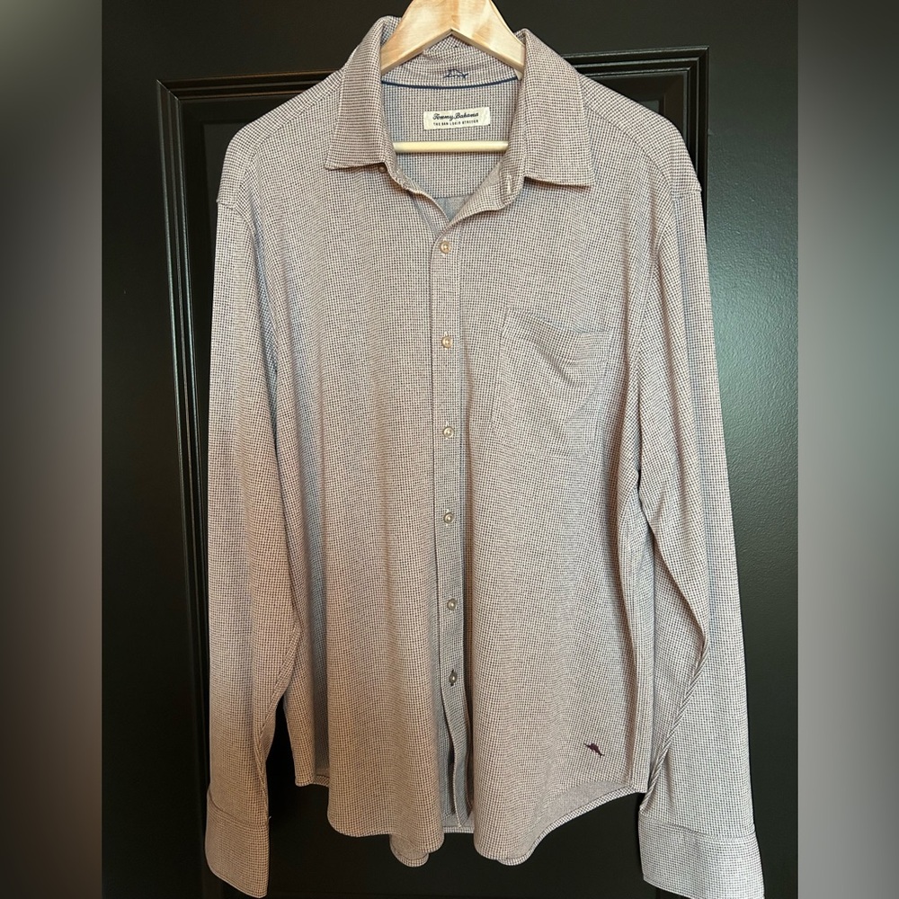 Tommy Bahama Shirt Mens XL San Lucio Stretch Island Zone Houndstooth